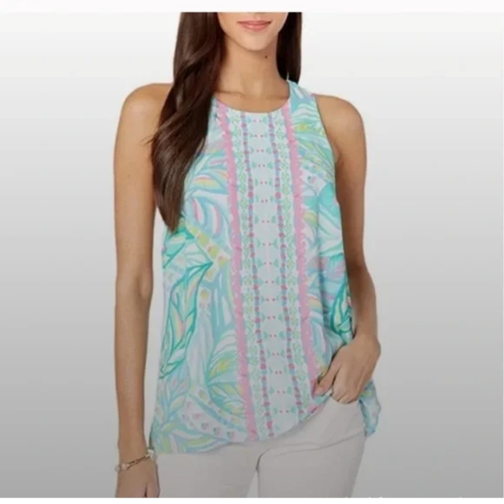 NWT LILLY PULITZER Lyle Lileeze Maraca My World Top sleeveless tropical …